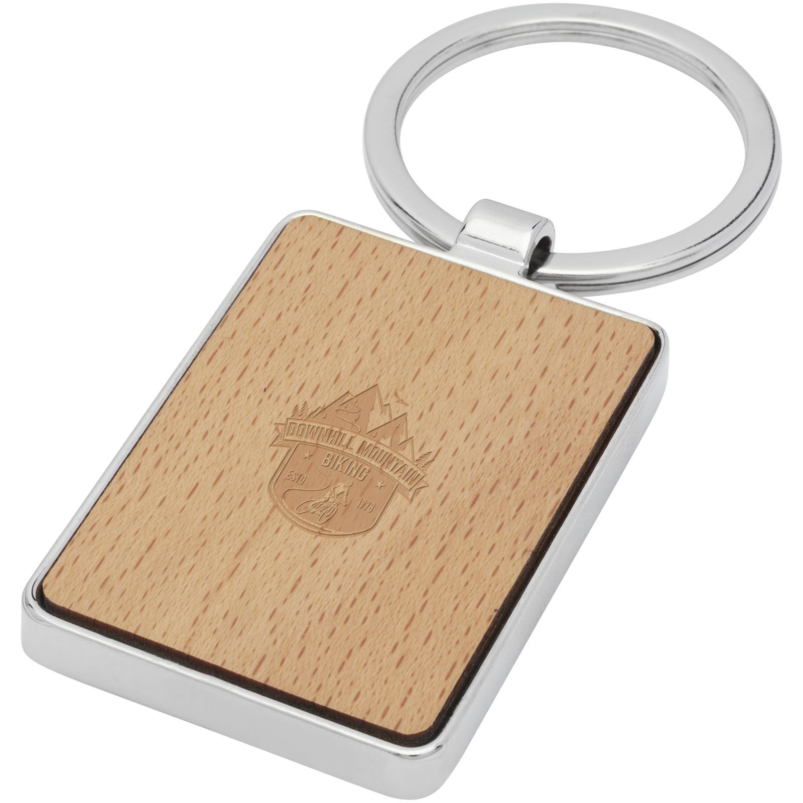 Mauro beech wood rectangular keychain