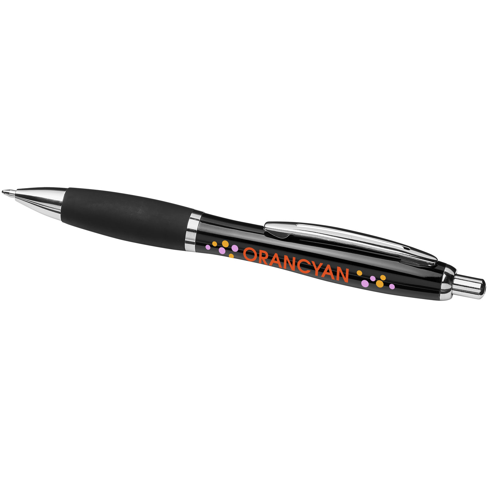 Curvy ballpoint pen with metal barrel