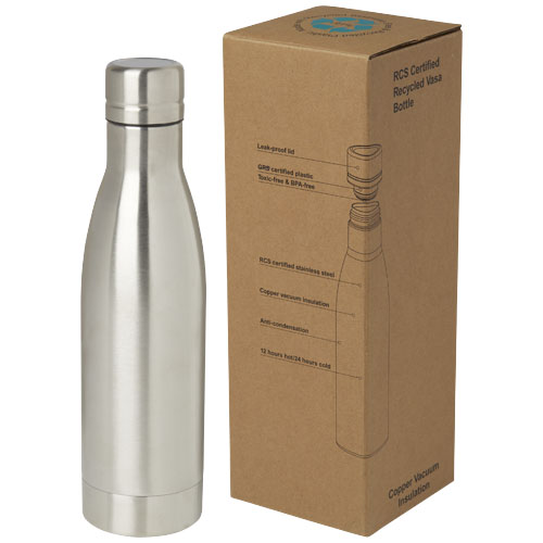 Vasa butelka ze stali nierdzwenej z recyklingu z miedzianą izolacją próżniową o pojemności 500 ml posiadająca certyfikat RCS  (10073681)