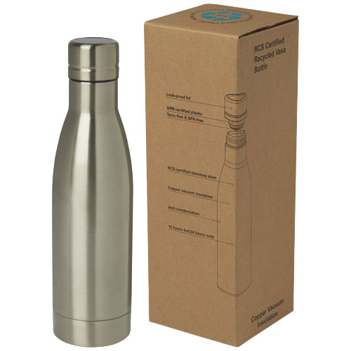 Vasa butelka ze stali nierdzwenej z recyklingu z miedzianą izolacją próżniową o pojemności 500 ml posiadająca certyfikat RCS  (10073682)
