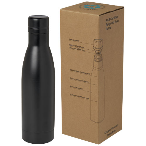 Vasa butelka ze stali nierdzwenej z recyklingu z miedzianą izolacją próżniową o pojemności 500 ml posiadająca certyfikat RCS  (10073690)
