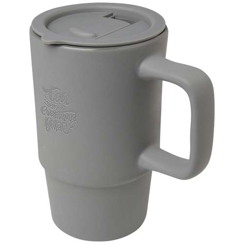 Carter kubek ceramiczny o pojemności 450 ml z plastikową pokrywką (10089682) Carter kubek ceramiczny o pojemności 450 ml z plastikową pokrywką (10089682)