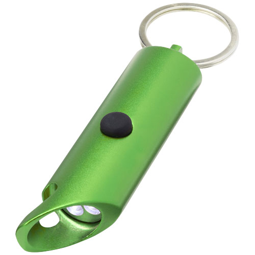 Flare latarka LED i otwieracz do butelek z łańcuchem do kluczy wykonany z aluminium IPX z recyklingu (10457461)