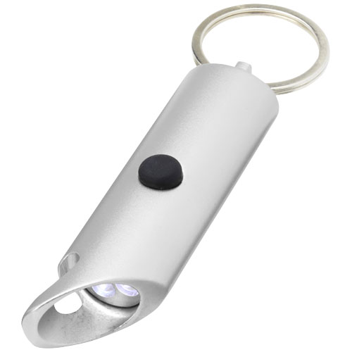 Flare latarka LED i otwieracz do butelek z łańcuchem do kluczy wykonany z aluminium IPX z recyklingu (10457481)
