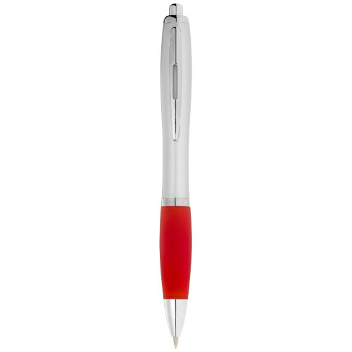 Długopis ze srebrnym korpusem i kolorowym uchwytem Nash (10707703)