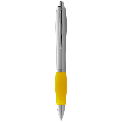Długopis ze srebrnym korpusem i kolorowym uchwytem Nash (10707704)