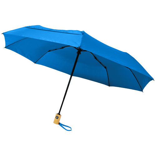 Składany, automatycznie otwierany/zamykany parasol Bo 21” wykonany z plastiku PET z recyklingu (10914352)