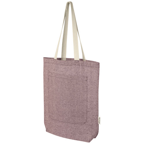 Pheebs torba na zakupy o pojemności 9 l z bawełny z recyklingu o gramaturze 150 g/m² i z przednią kieszenią (12064320)