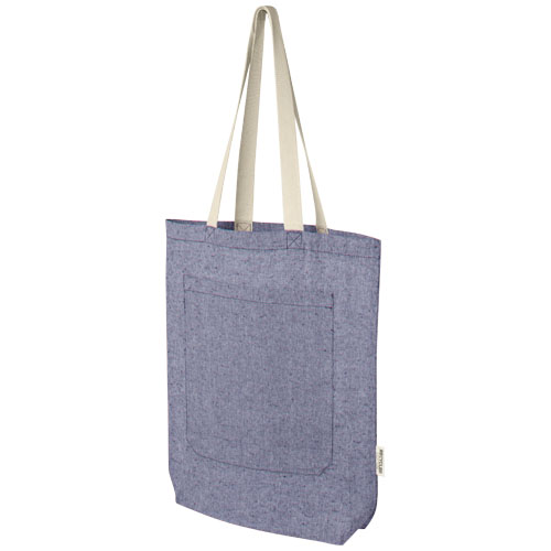 Pheebs torba na zakupy o pojemności 9 l z bawełny z recyklingu o gramaturze 150 g/m² i z przednią kieszenią (12064350)