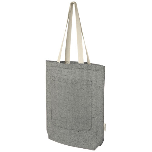 Pheebs torba na zakupy o pojemności 9 l z bawełny z recyklingu o gramaturze 150 g/m² i z przednią kieszenią (12064390)