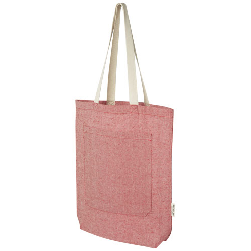 Pheebs torba na zakupy o pojemności 9 l z bawełny z recyklingu o gramaturze 150 g/m² i z przednią kieszenią (12064391)