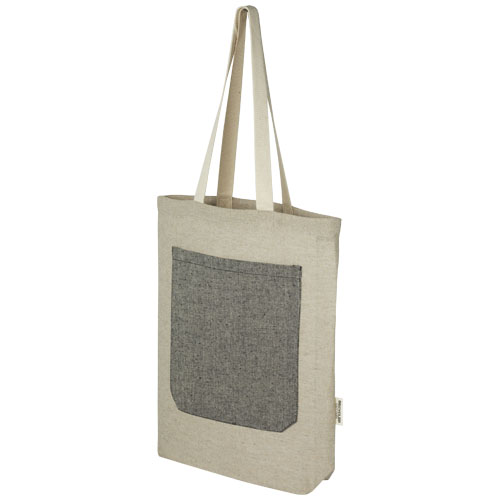 Pheebs torba na zakupy o pojemności 9 l z bawełny z recyklingu o gramaturze 150 g/m² i z przednią kieszenią (12064392)