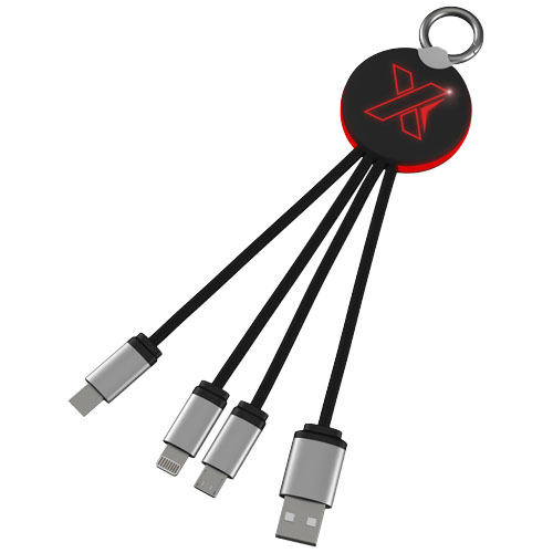 Kabel z podświetlonym logo 3w1 z brelokiem - SCX.design C16 (2PX00221)