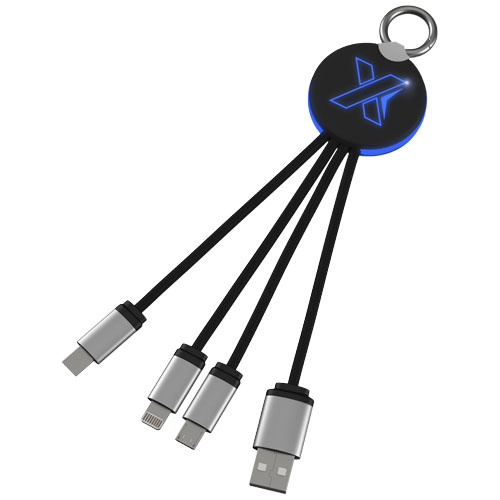 Kabel z podświetlonym logo 3w1 z brelokiem - SCX.design C16 (2PX00252)