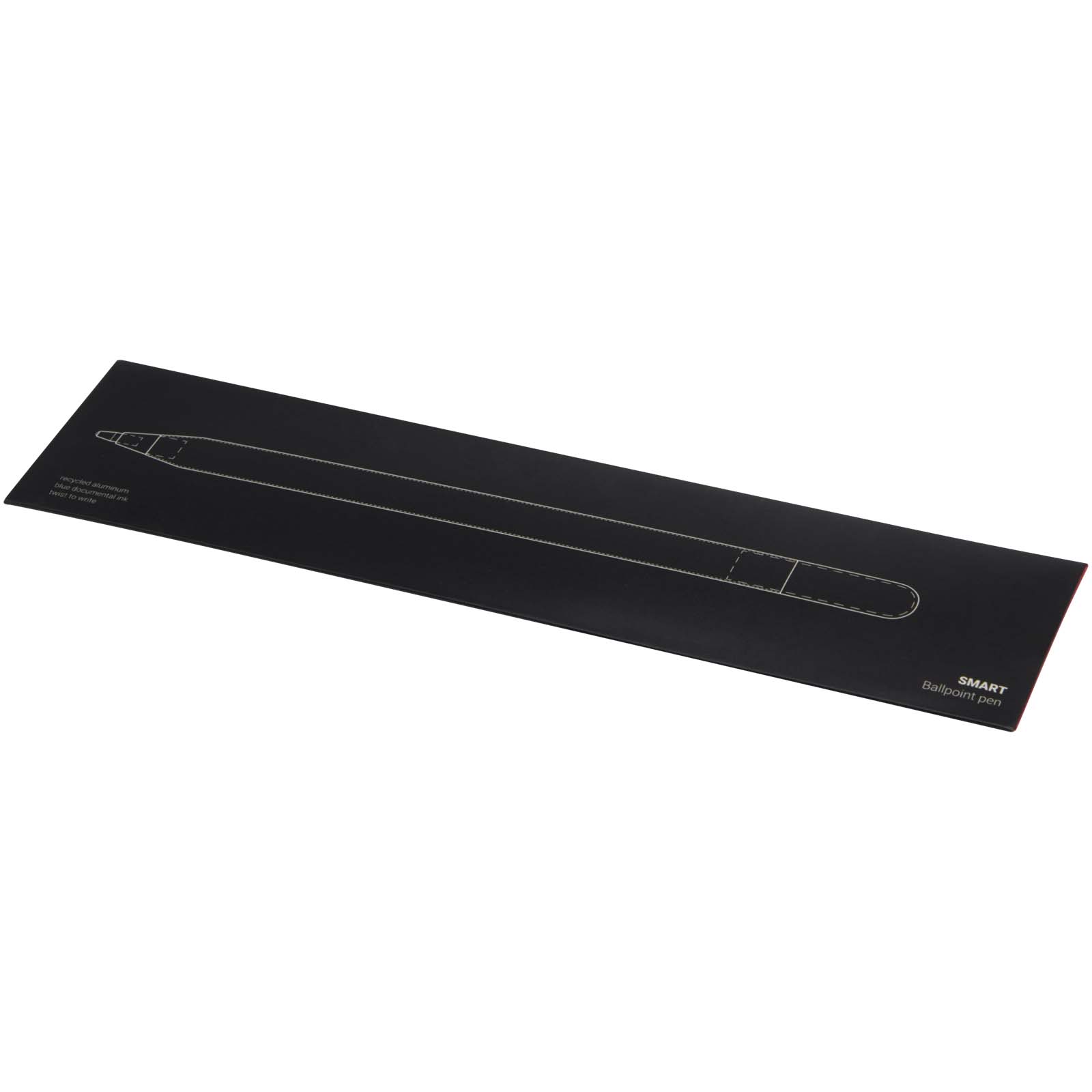 Stylo à bille à mécanisme rotatif SMART en aluminium recyclé (encre noire)