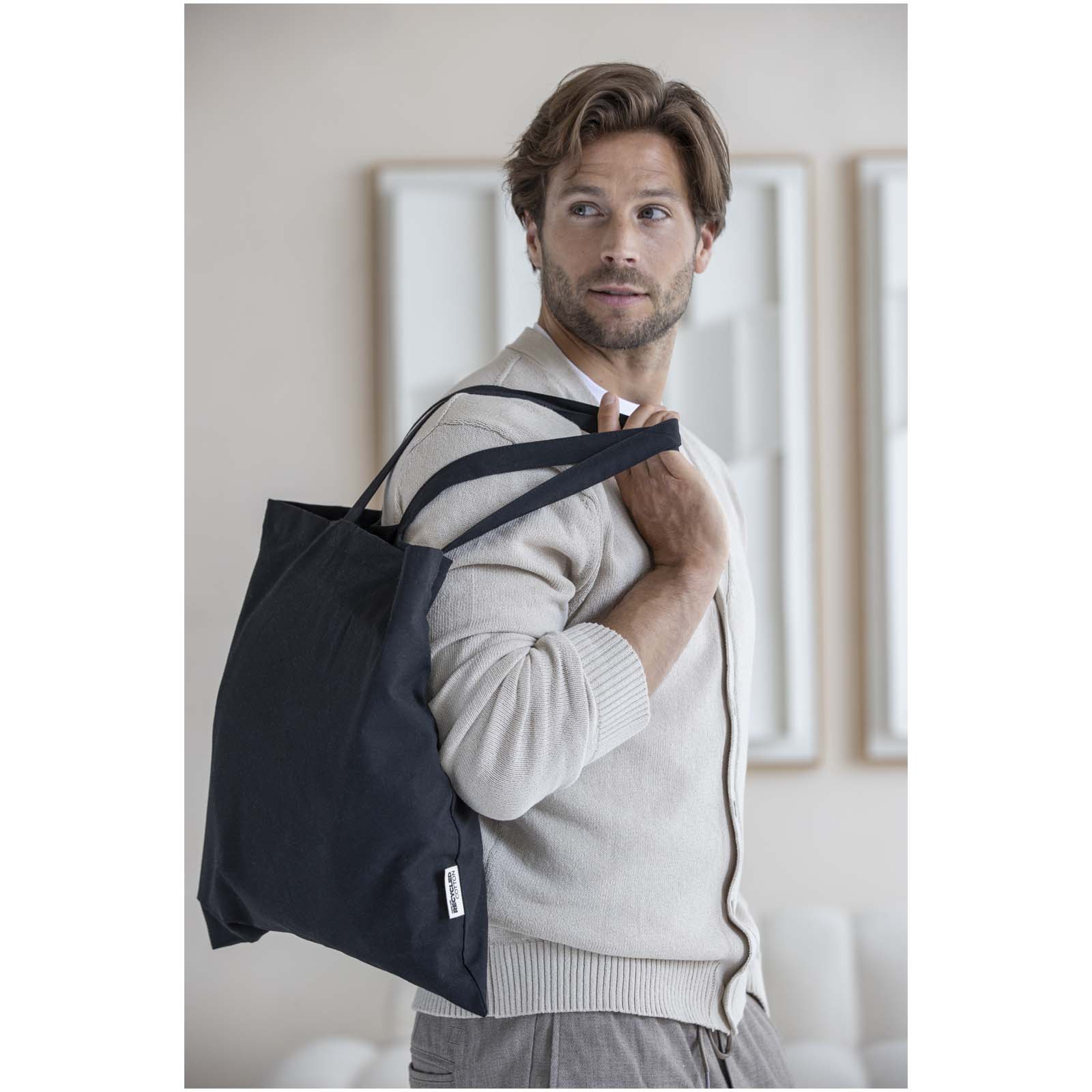 Sac shopping Madras en coton certifié GRS de 140&nbsp;g/m2 de 7&nbsp;L