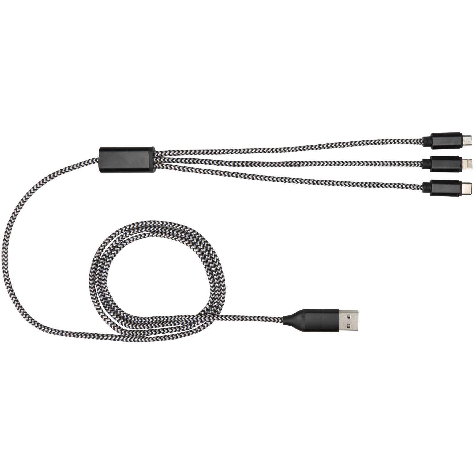 Câble de recharge 5-en-1 Alphecca en aluminium recyclé et RPET