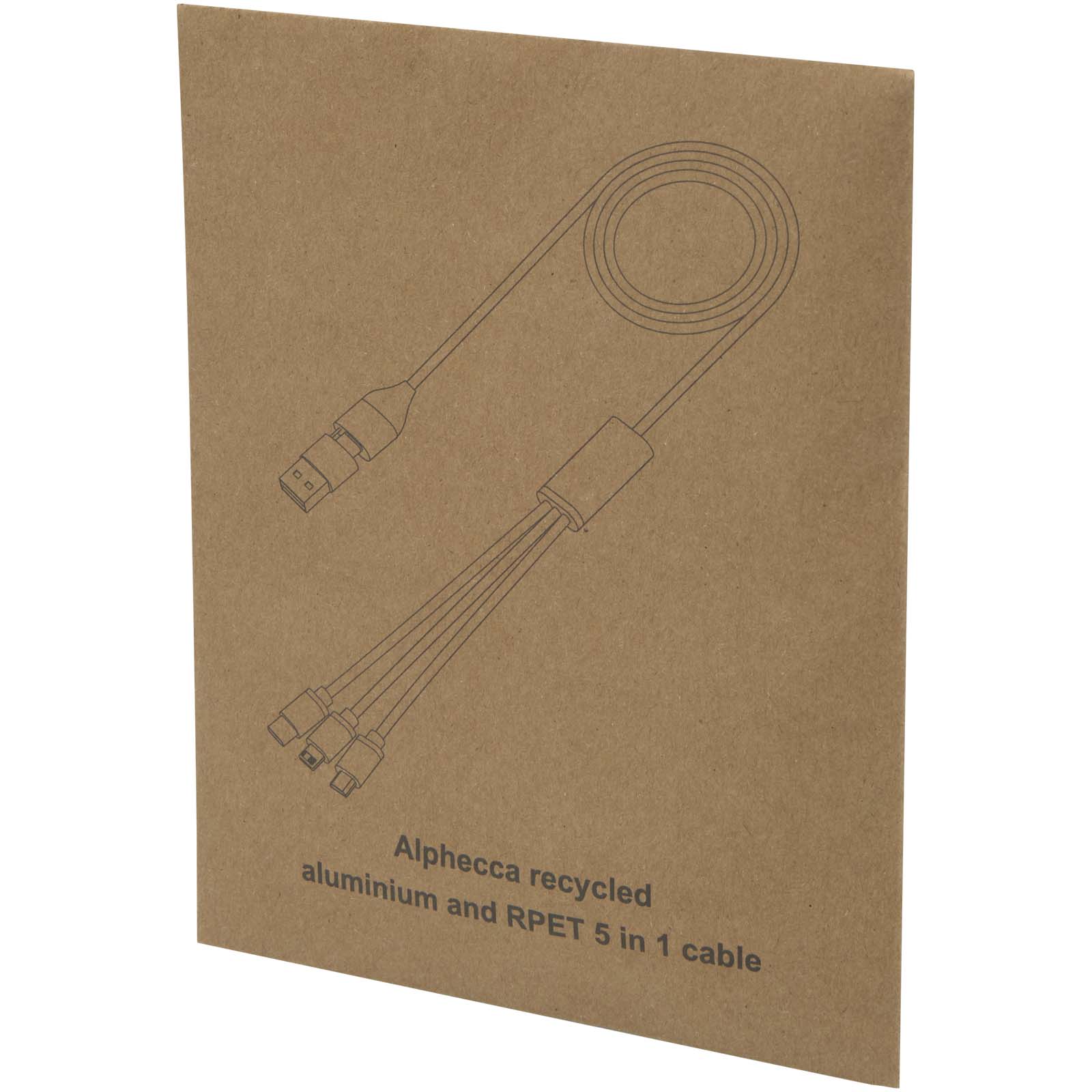 Câble de recharge 5-en-1 Alphecca en aluminium recyclé et RPET