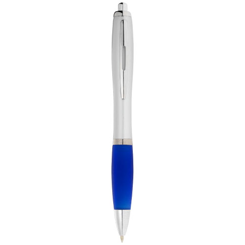 Nash ballpoint pen silver barrel and coloured grip