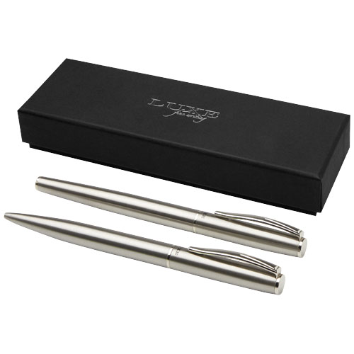 Didimis recycled stainless steel ballpoint and rollerball pen set