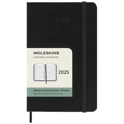 Moleskine horisontell inbunden 12-månaders veckoplanerare med fickor