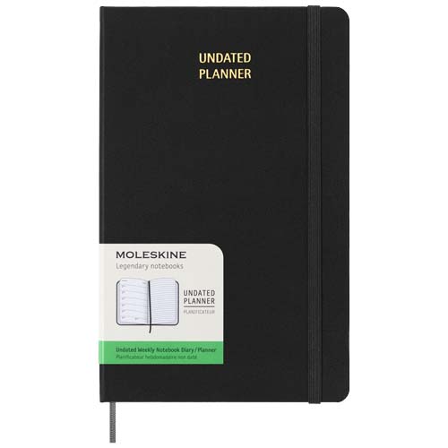 Moleskine inbunden ej daterad veckoplanerare, L