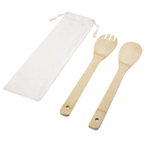 Endiv salladssked och -gaffel av bambu