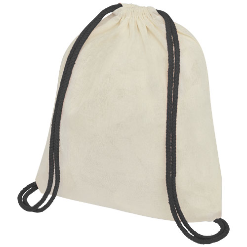 Oregon 100 g/m² ryggsäck i bomull med dragsko och färgade snören 5L