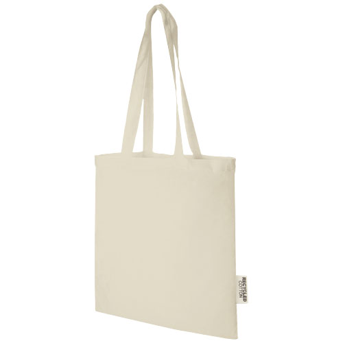 Madras 140 g/m2 GRS recycled cotton tote bag 7L