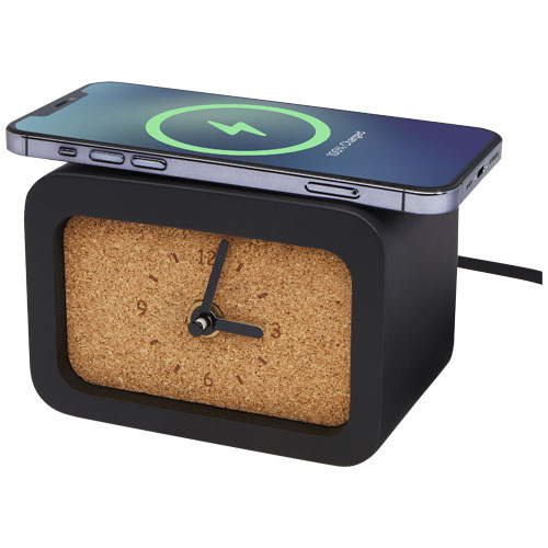 Momento wireless limestone charging desk clock