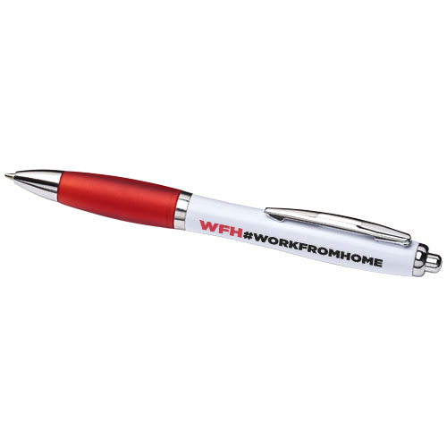 Curvy ballpoint pen with white barrel